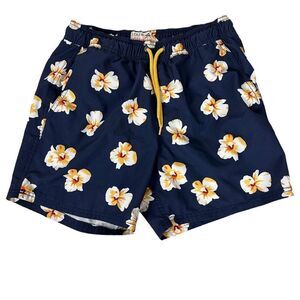 J. Crew Navy Tropical Floral Swim Trunks size Small